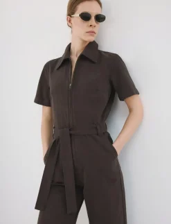 Zip denim jumpsuit - Buksedragter