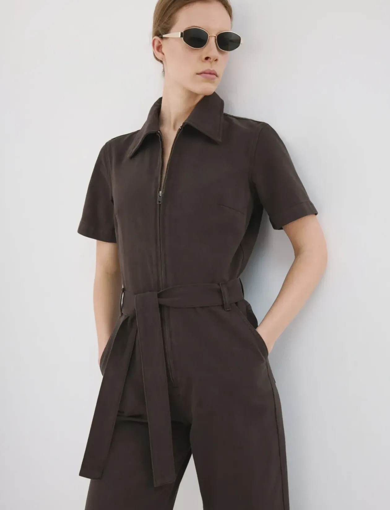 Zip denim jumpsuit - Buksedragter